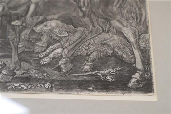 Albrecht Durer, etching, The Knight, Death and The Devil, 4th State, 24 x 18cm